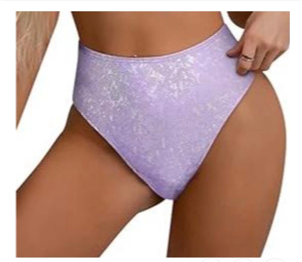 Glitter Rave Outfits Metallic Purple Large